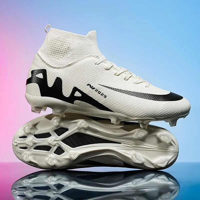 Men's High Top Soccer Shoes AG Long Spikes Men's and Women's High-Top Students Game Sports Training Soccer Cleats Shoes