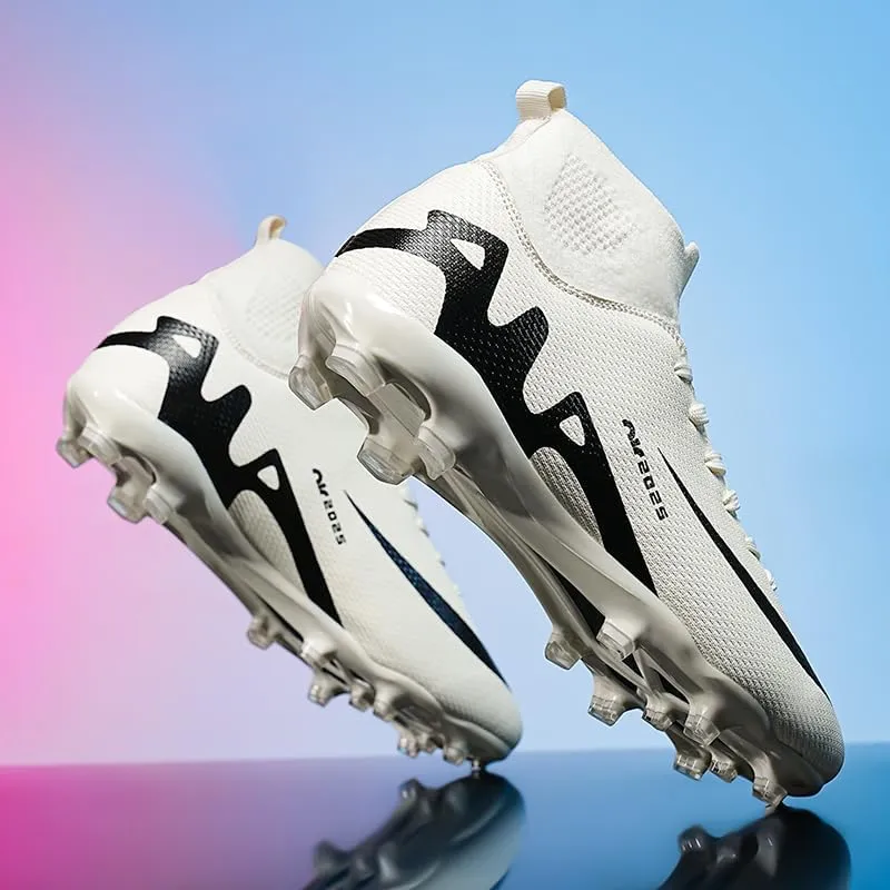 Men's High Top Soccer Shoes AG Long Spikes Men's and Women's High-Top Students Game Sports Training Soccer Cleats Shoes