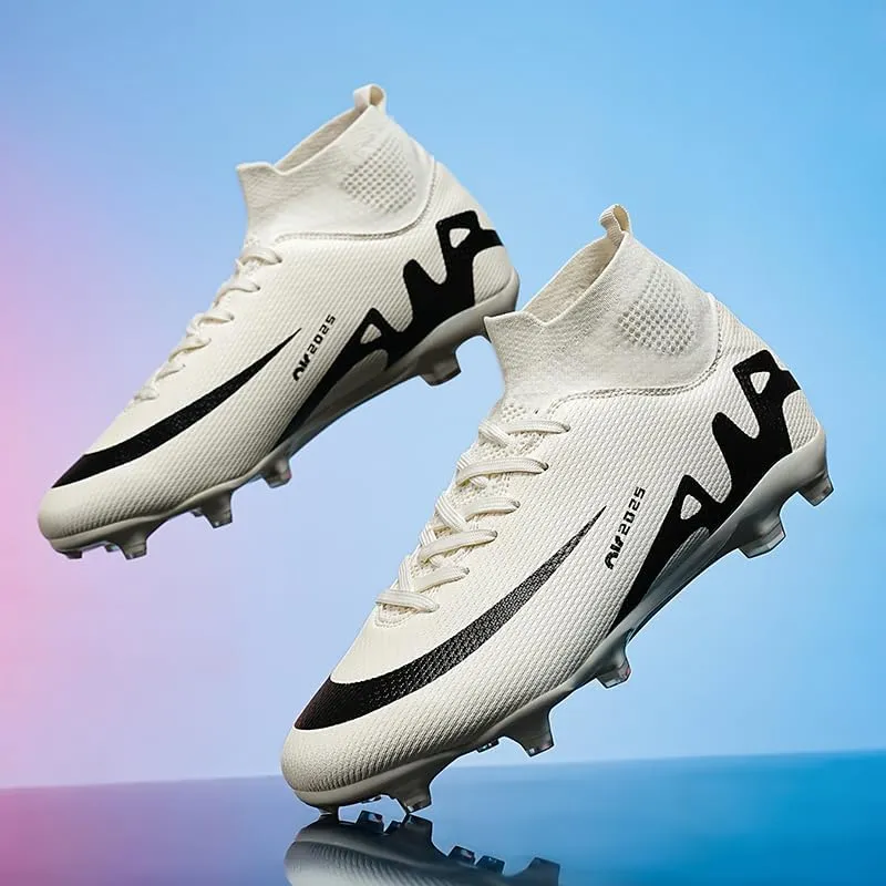 Men's High Top Soccer Shoes AG Long Spikes Men's and Women's High-Top Students Game Sports Training Soccer Cleats Shoes