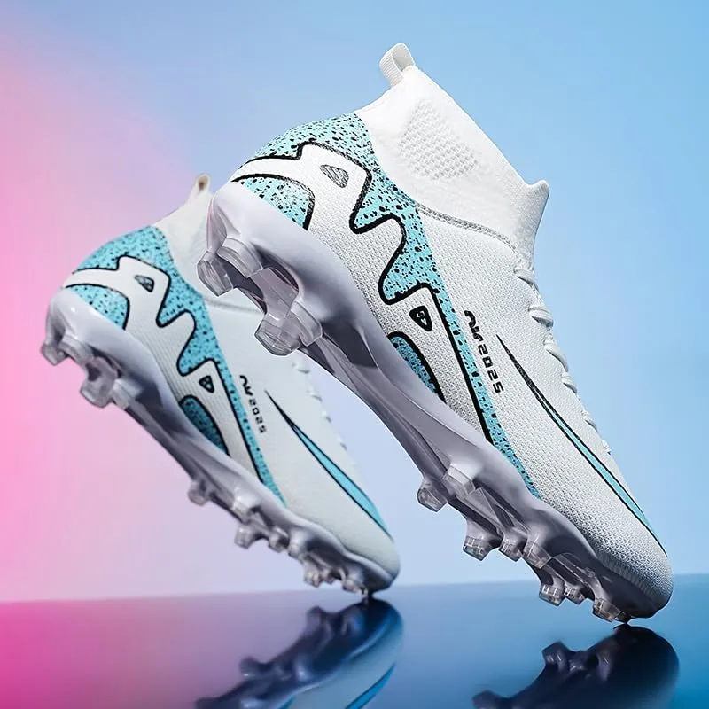 Men's High Top Soccer Shoes, alongside Men's and Women's High-Top Students Game and Sports Training Soccer Cleats Shoes