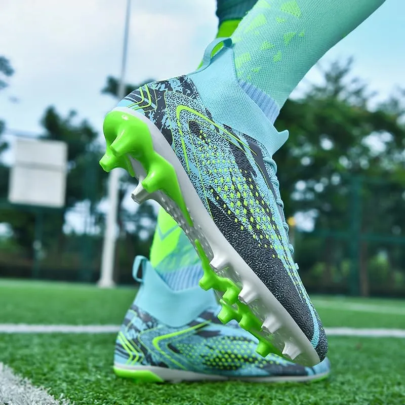Men's High Top Soccer Shoes, alongside Men's and Women's High-Top Students Game and Sports Training Soccer Cleats Shoes