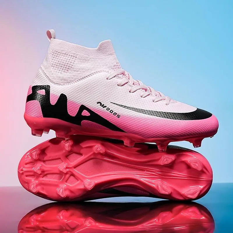 Men's High Top Soccer Shoes, alongside Men's and Women's High-Top Students Game and Sports Training Soccer Cleats Shoes
