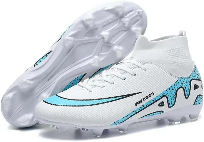 Men's High Top Soccer Shoes, alongside Men's and Women's High-Top Students Game and Sports Training Soccer Cleats Shoes