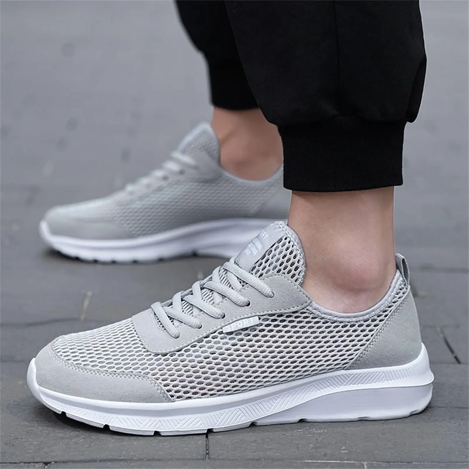 Mens Walking Shoes Non Slip Work Shoes Lightweight Non Slip Running Shoes Breathable Mesh Sneakers for Tennis