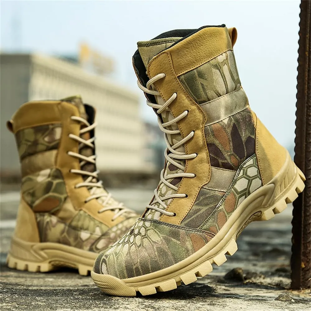 Men's Waterproof Hiking Boots Lightweight Work Boots Military Tactical Boots Durable Combat Boots