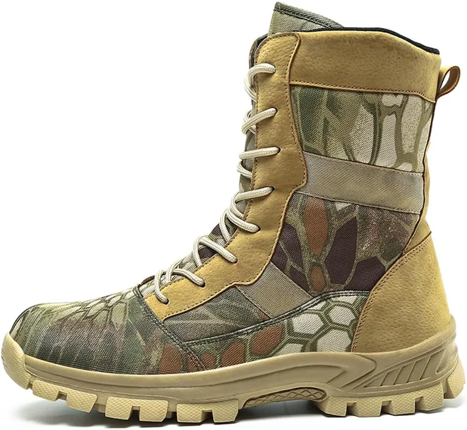 Men's Waterproof Hiking Boots Lightweight Work Boots Military Tactical Boots Durable Combat Boots