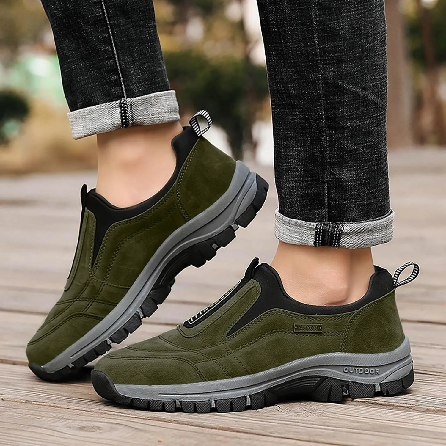 Men's Wide Hiking Shoes Lightweight Walking Shoes Waterproof Work Shoes for Outdoor Trailing Trekking Camping