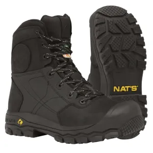 Nats Men's Safety Work Boots S638 CSA 8" Leather Steel Toe, Zipper Clasp, Puncture Resistant Midsoles, Oil Resistant Outsoles | Sizes 7-13