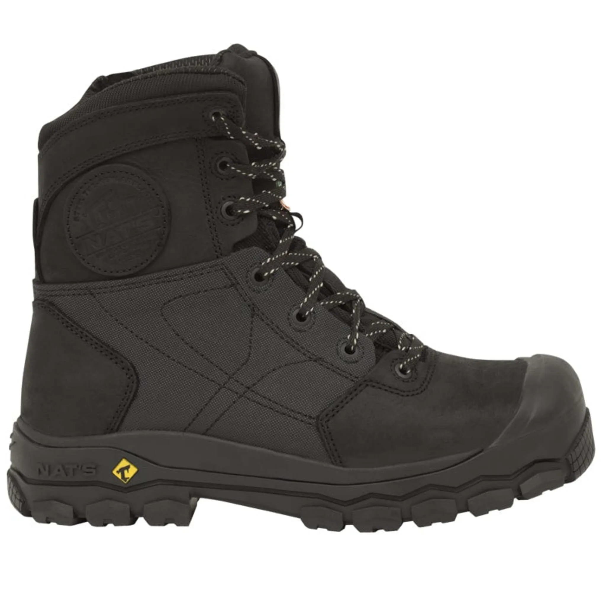 Nats Men's Safety Work Boots S638 CSA 8" Leather Steel Toe, Zipper Clasp, Puncture Resistant Midsoles, Oil Resistant Outsoles | Sizes 7-13