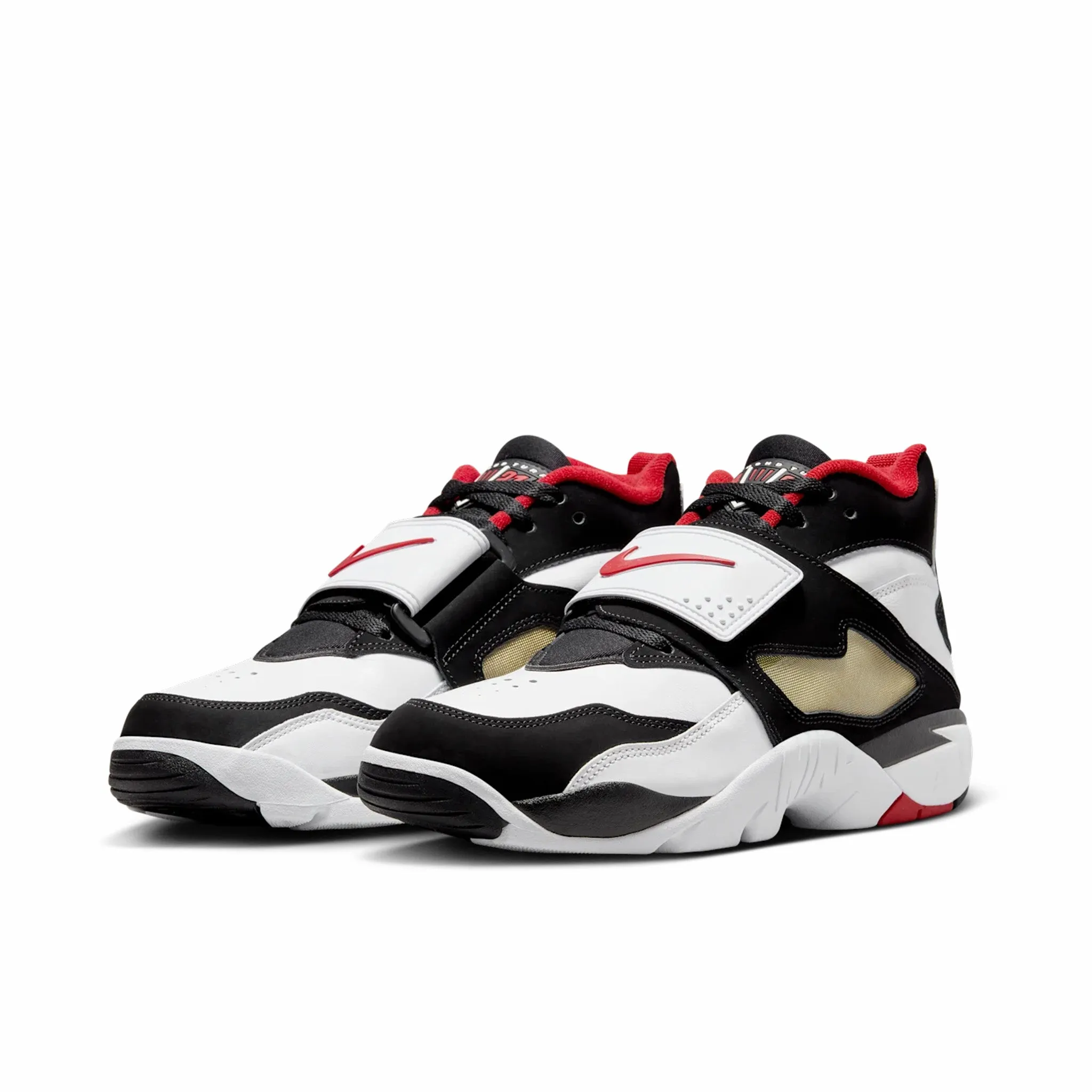 Nike Air Diamond Turf "Fire Red & Metallic Gold" (White/Fire Red-Black)