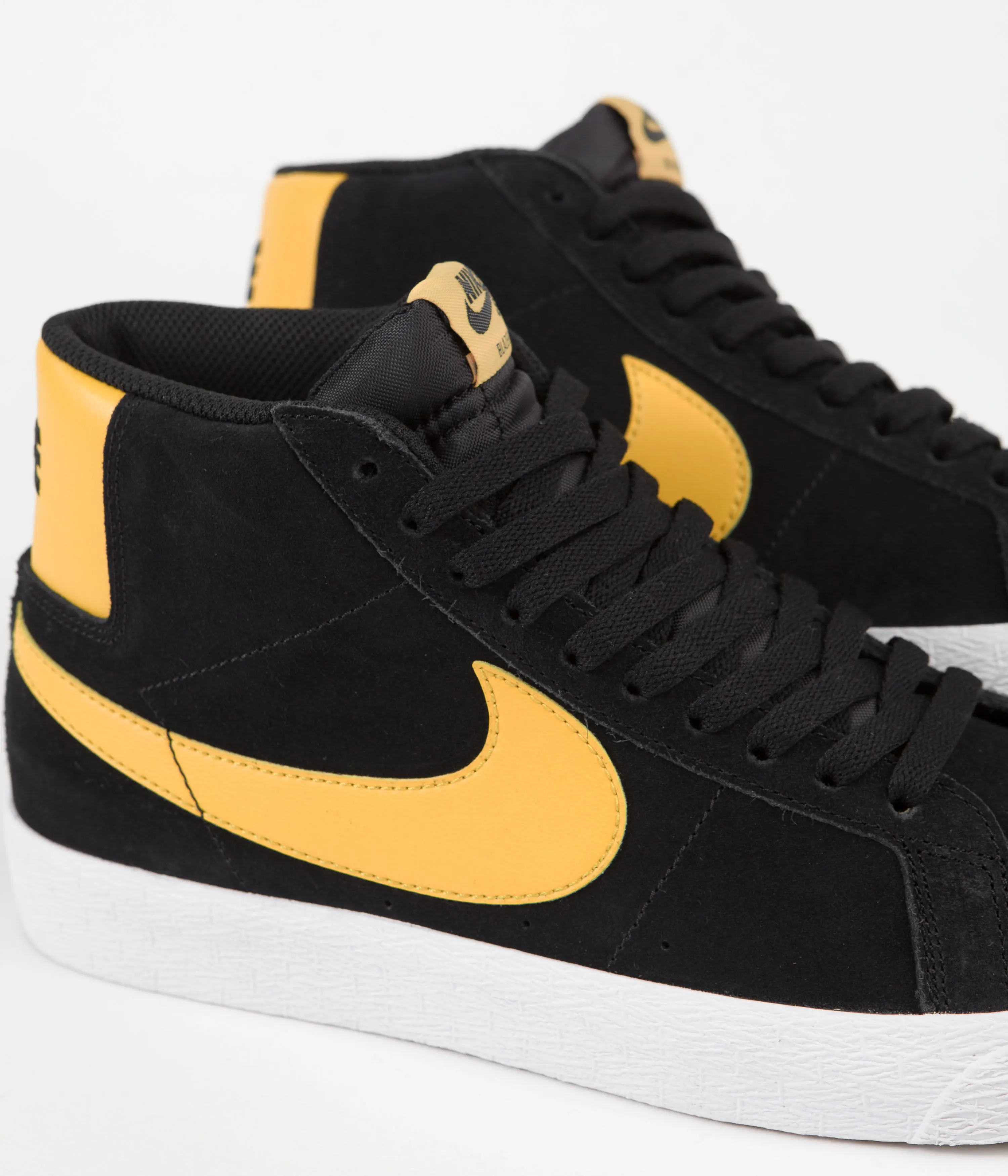 Nike SB Blazer Mid Shoes - Black / University Gold - Black - White