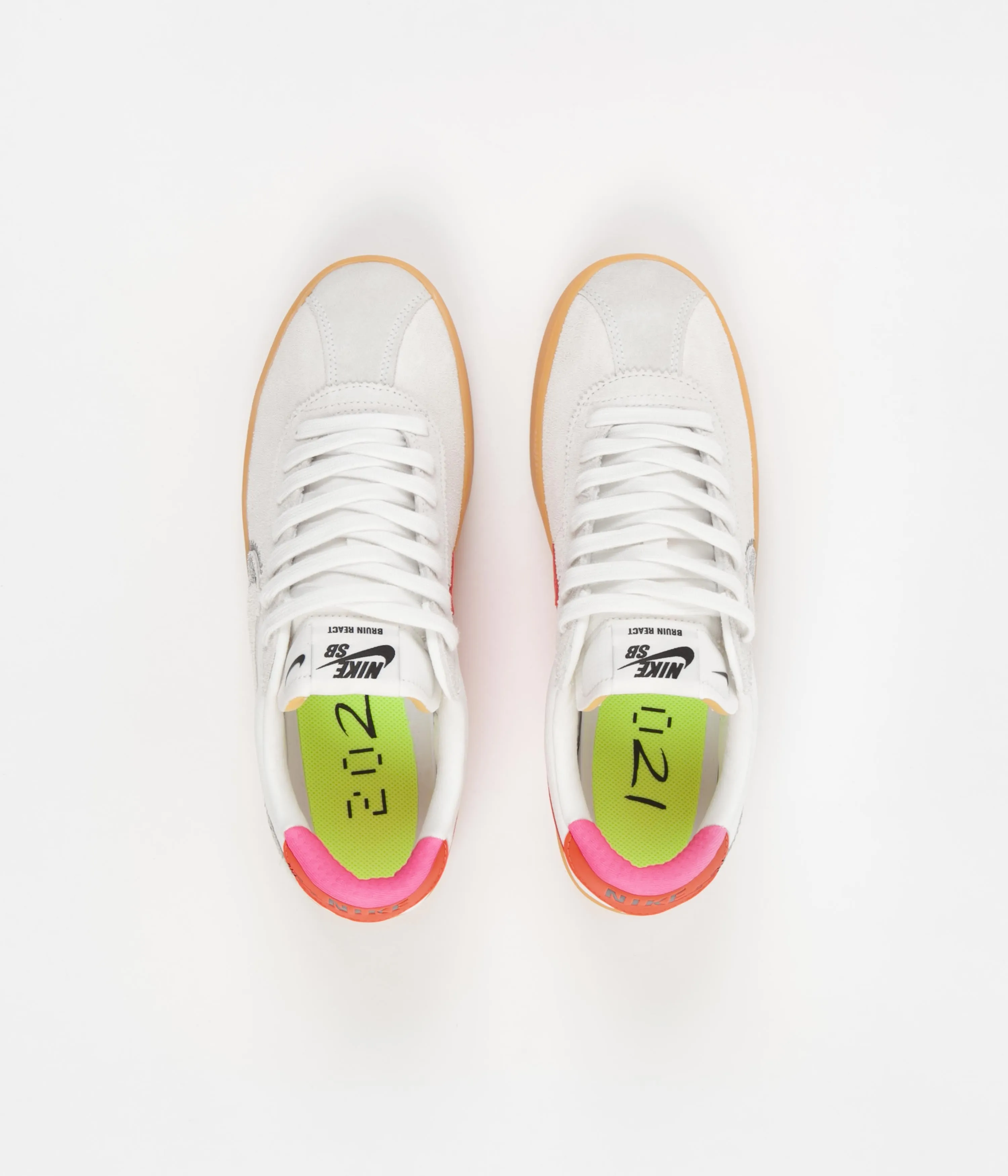 Nike SB Bruin React Shoes - Summit White / Black - Bright Crimson