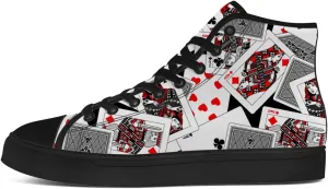 Poker High Top Shoes for Men Women Playing Cards High Top Canvas Sneakers Casual Shoes Gifts for Dad Mom