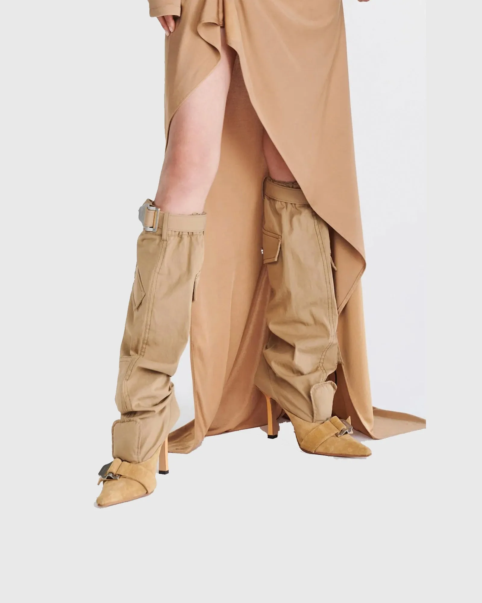 Rebecca Buckle Trouser Tube Knee High Boots