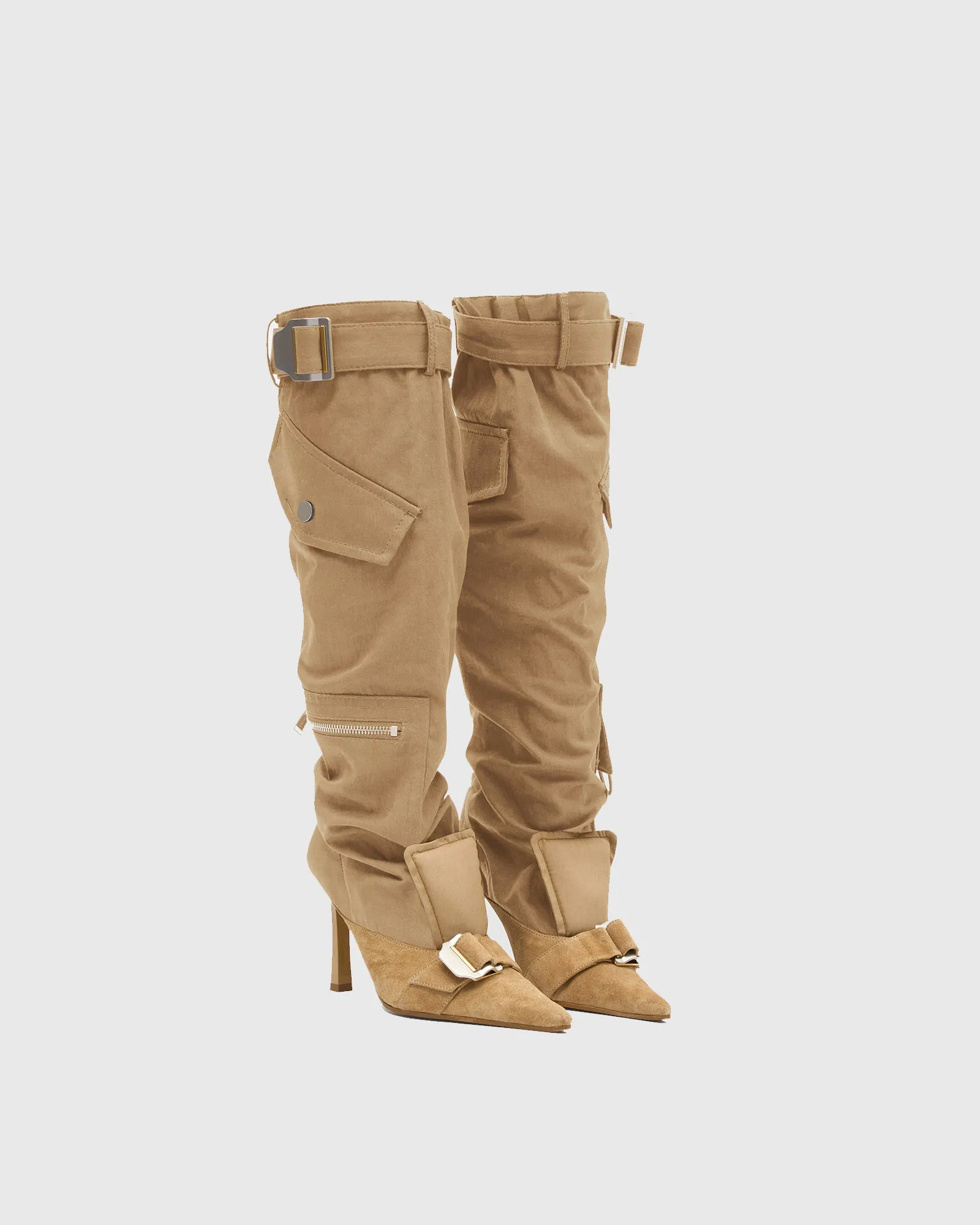 Rebecca Buckle Trouser Tube Knee High Boots