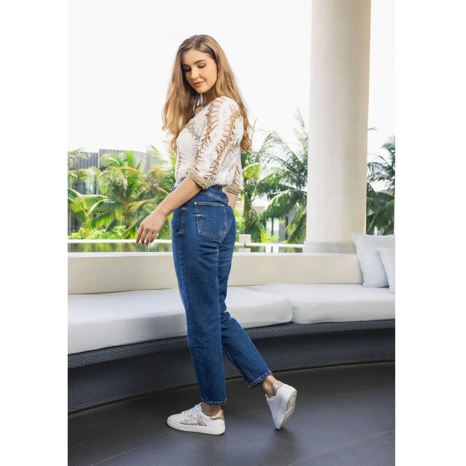 Remonte Shawna D2J00 Sneaker (Women) - Weiss/Pale Gold/Manila