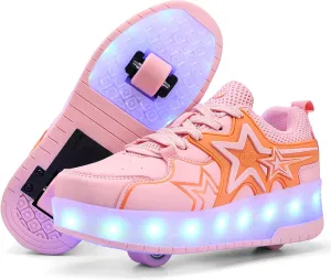 Roller Skates Shoes for Boys and Girls - 2-in-1 Skate Shoes and Sneakers for Kids Fun and Stylish