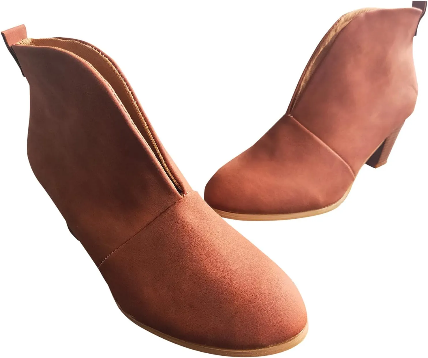 SBGMoSJ Boots for Women Ankle Booties Wide Black Boots for Women Ankle Booties Black Booties for Women Low Heel Round Toe Womens Brown Booties And Ankle Boots Women's Boots Ankle Lace Up