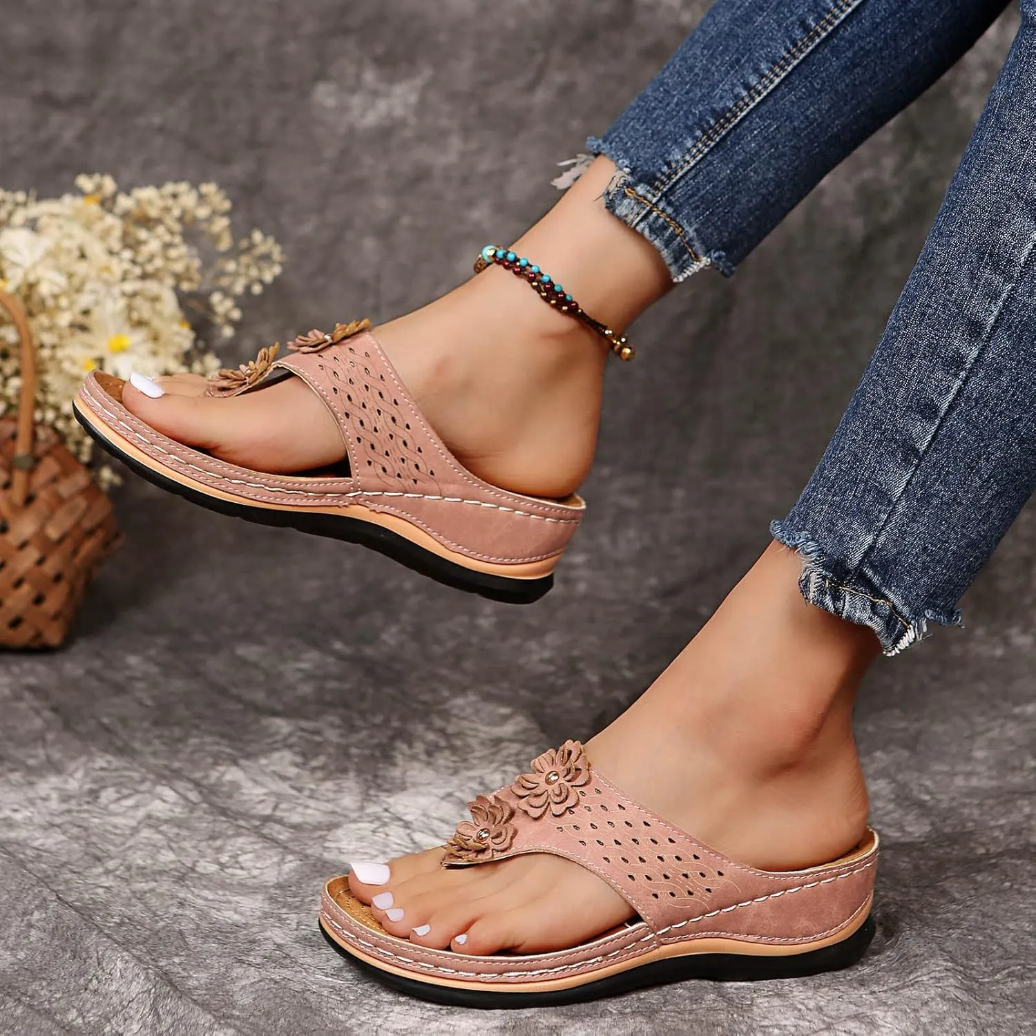 SBGMoSJ Comfort Sandals Women Walking Shoes Women Lace Up Walking Sandals Women Comfort Small Heels for Women Women's Plantar Fasciitis Shoes Wide Womens Sandals Wide Width