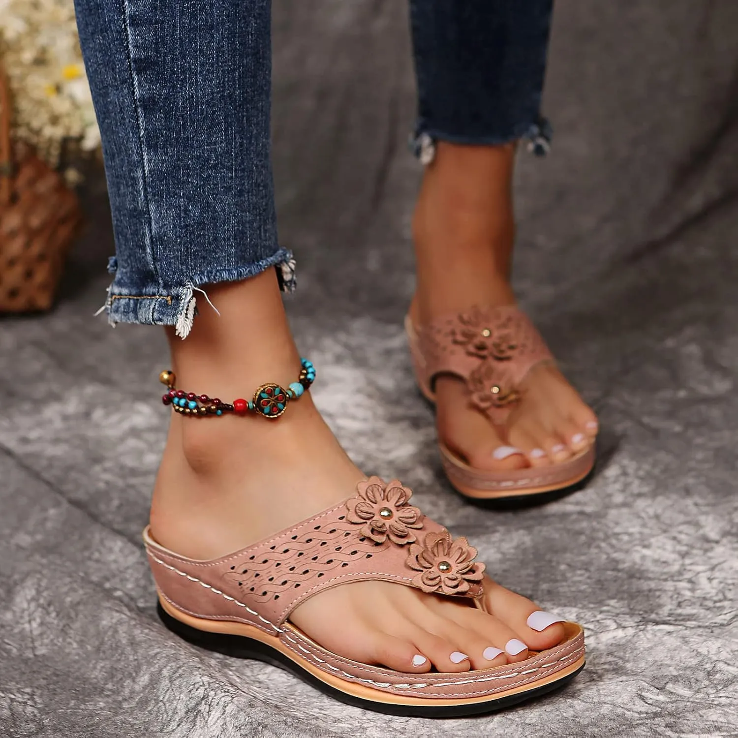 SBGMoSJ Comfort Sandals Women Walking Shoes Women Lace Up Walking Sandals Women Comfort Small Heels for Women Women's Plantar Fasciitis Shoes Wide Womens Sandals Wide Width