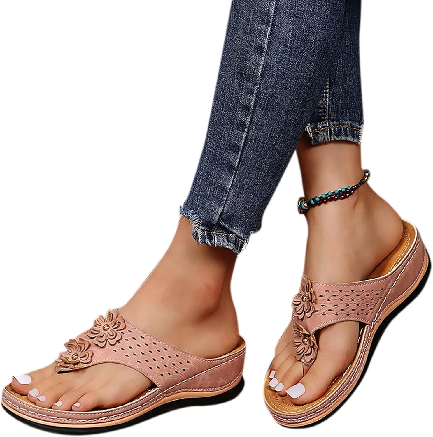 SBGMoSJ Comfort Sandals Women Walking Shoes Women Lace Up Walking Sandals Women Comfort Small Heels for Women Women's Plantar Fasciitis Shoes Wide Womens Sandals Wide Width