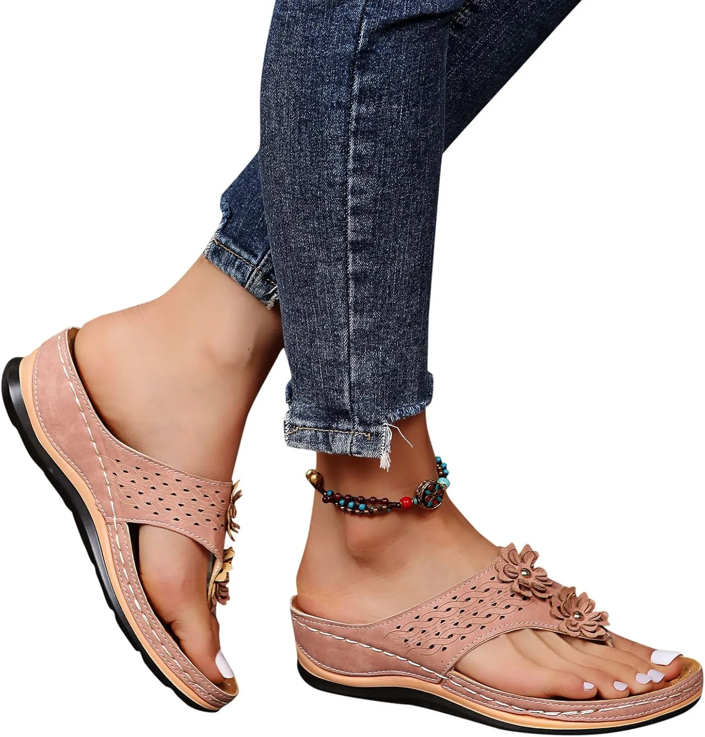 SBGMoSJ Comfort Sandals Women Walking Shoes Women Lace Up Walking Sandals Women Comfort Small Heels for Women Women's Plantar Fasciitis Shoes Wide Womens Sandals Wide Width