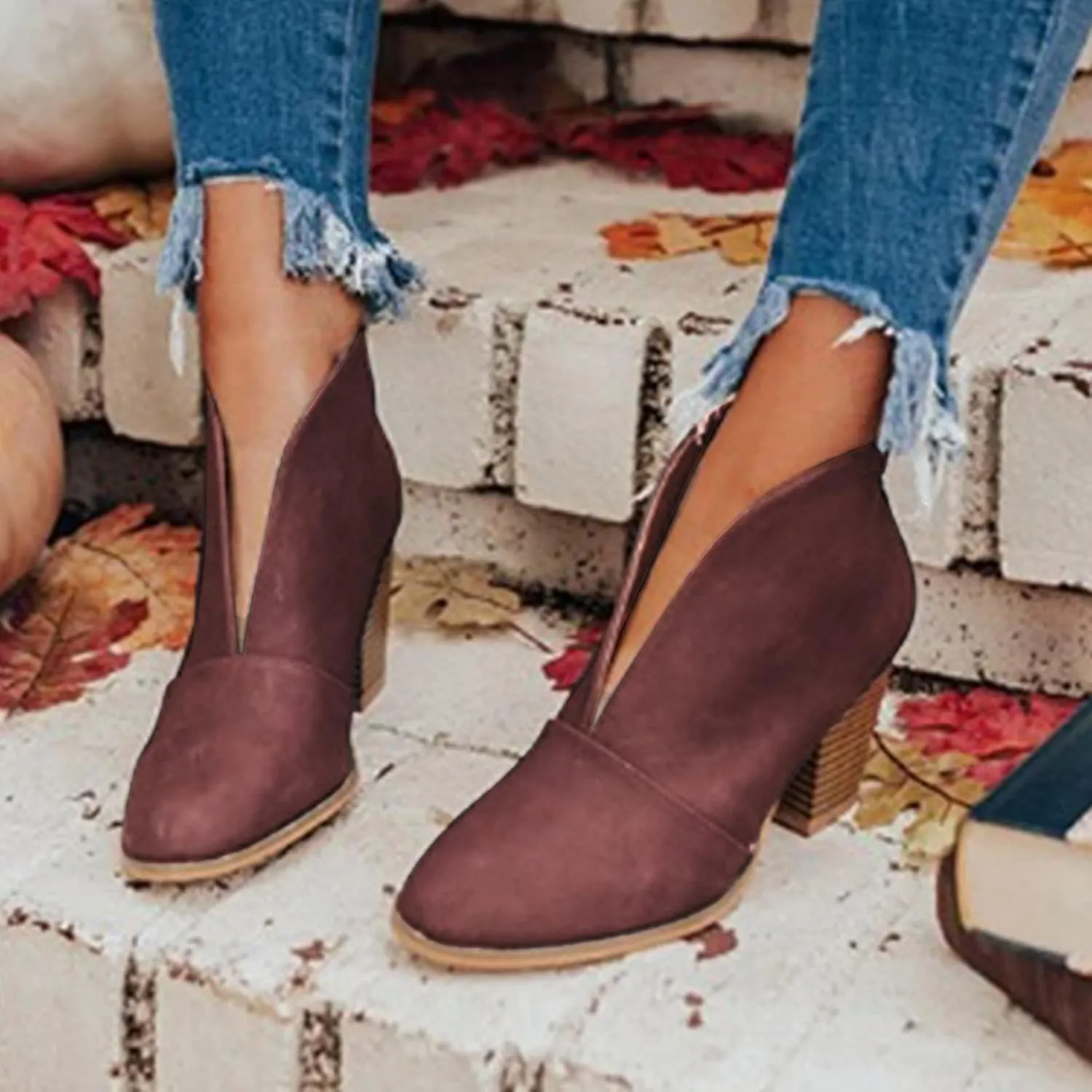 SBGMoSJ White Booties Women Ankle Boots Wide Width Brown Suede Ankle Boots Women Black Dress Booties for Women Low Heel Leather Ankle Booties for Women Low Heel Western Booties for Women Leather
