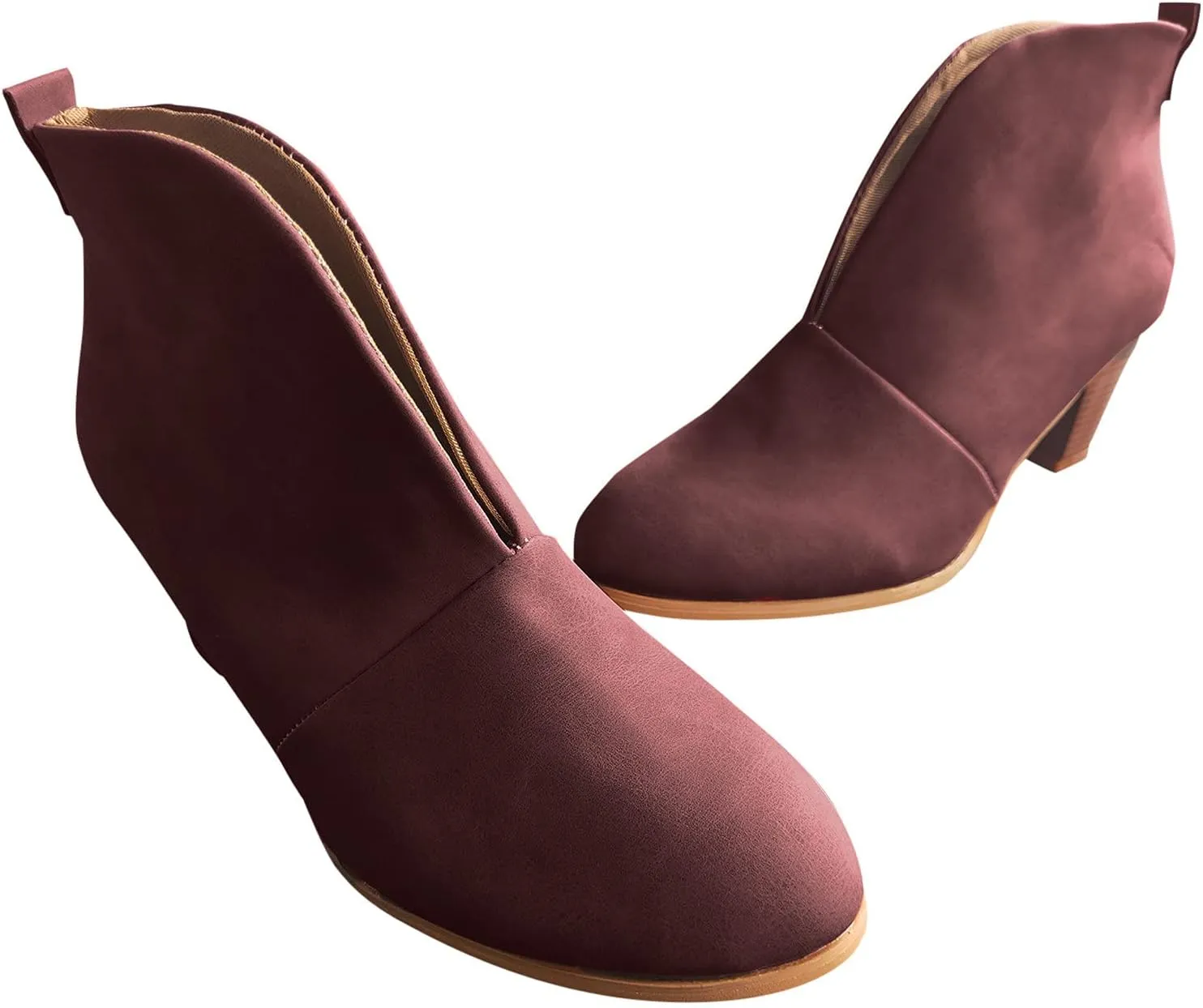 SBGMoSJ White Booties Women Ankle Boots Wide Width Brown Suede Ankle Boots Women Black Dress Booties for Women Low Heel Leather Ankle Booties for Women Low Heel Western Booties for Women Leather
