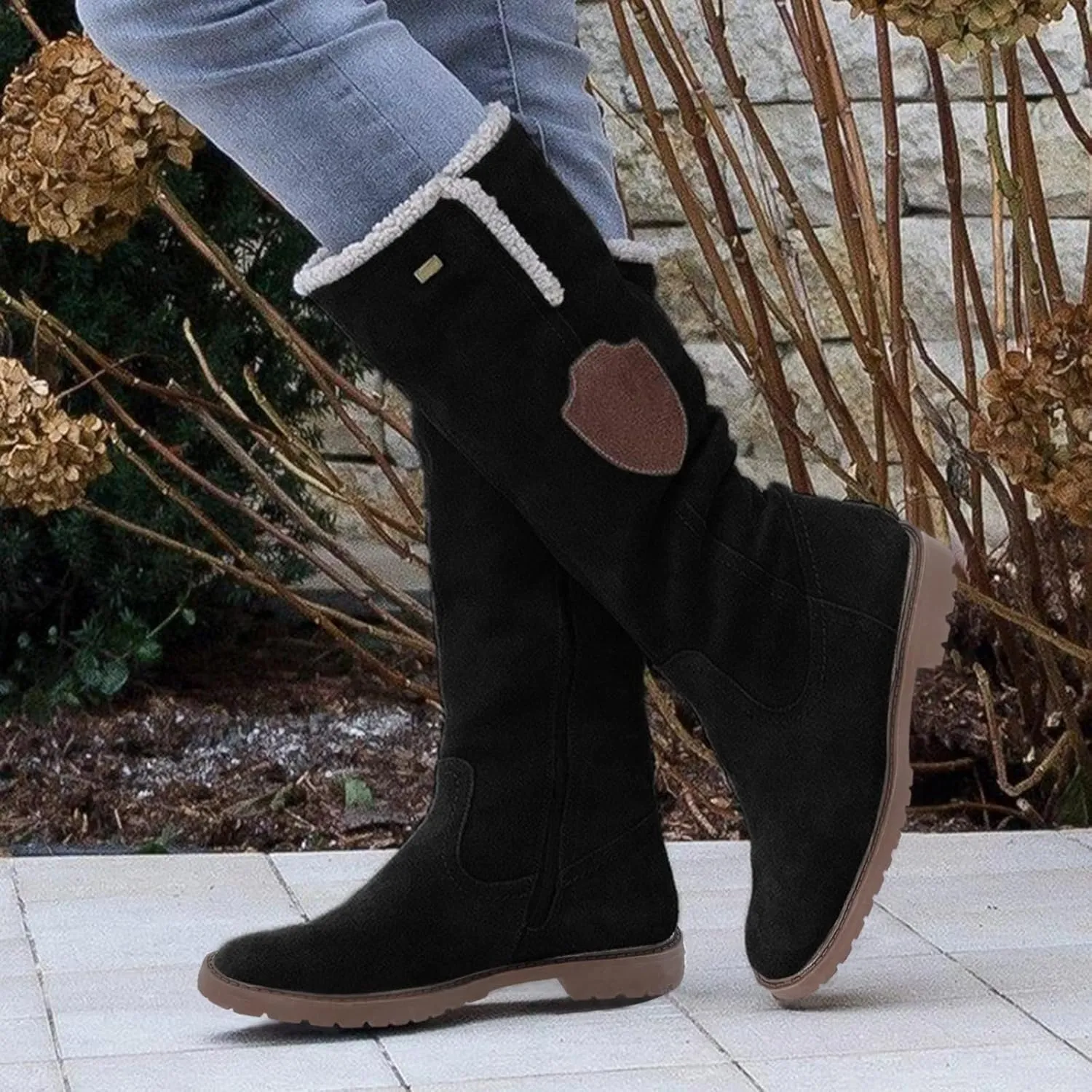 SBGMoSJ Winter Boots for Woman Cute Women's Wide Width Waterproof Slip on Ankle Boots for Swollen Feet Winter Woman Boots Women's Tall Black Winter Boots Waterproof Winter Boots Youth