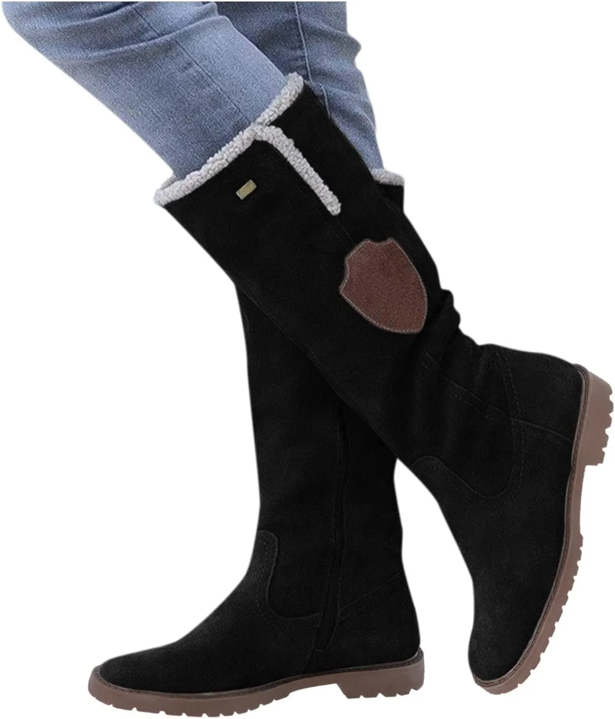 SBGMoSJ Winter Boots for Woman Cute Women's Wide Width Waterproof Slip on Ankle Boots for Swollen Feet Winter Woman Boots Women's Tall Black Winter Boots Waterproof Winter Boots Youth