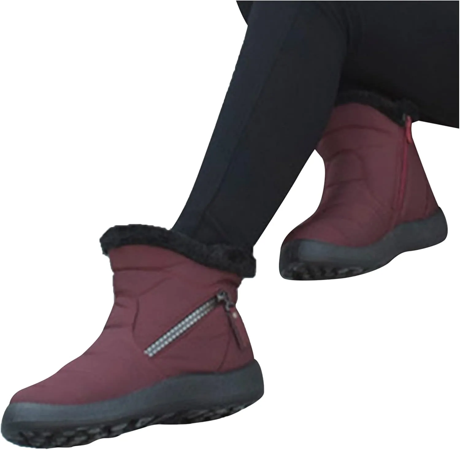 SBGMoSJ Women Snow Ankle Boots Waterproof Leather Womens Hiking Boots Waterproof Women Winter Boots Waterproof Brown Slip Resistant Waterproof Work Boots for Women Women's Tall Winter Boots