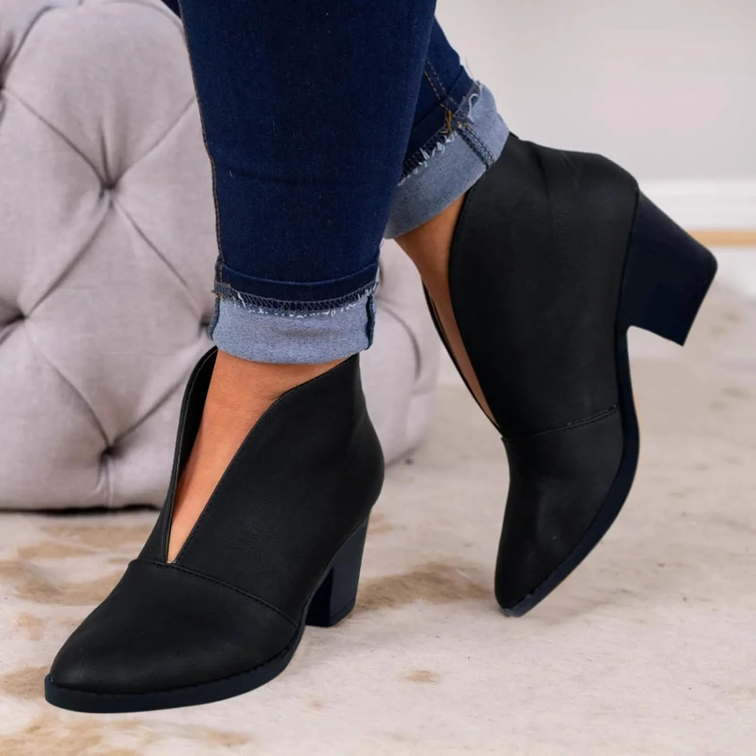 SBGMoSJ Womens Boots Ankle Brown Ankle Boots for Women Chunky Heel Low Heel Booties Dressy Women Booties And Ankle Boots Flat Boots for Women