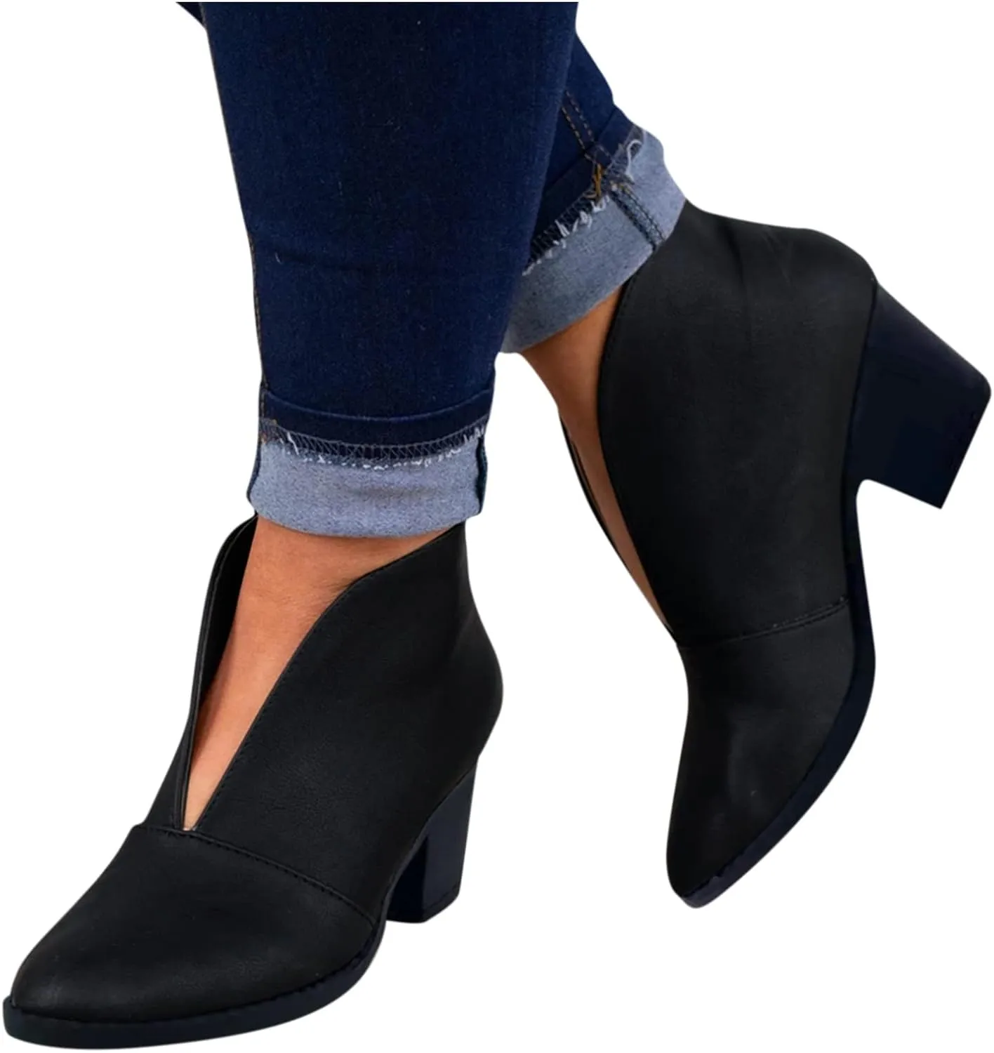 SBGMoSJ Womens Boots Ankle Brown Ankle Boots for Women Chunky Heel Low Heel Booties Dressy Women Booties And Ankle Boots Flat Boots for Women