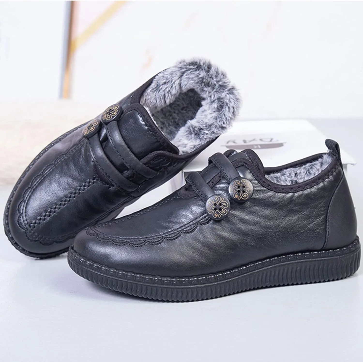 Size 12.5 Winter Boots Women Snow Boots for Women Waterproof Wide Width Fur Boots for Women Waterproof Boots for Women Womens Wide Toe Snow Boots Prime of Day Deals