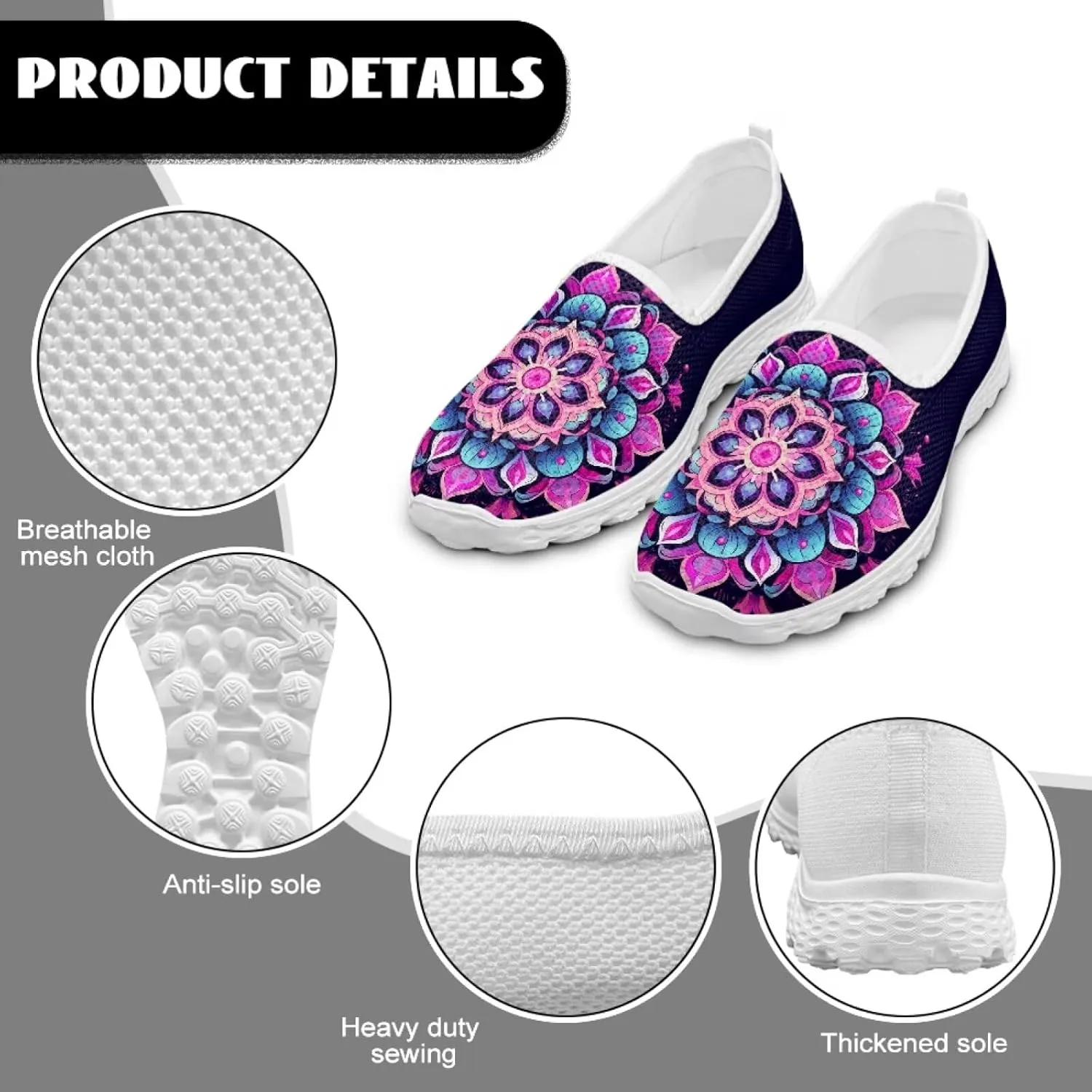 Slip On Shoes Women Ladies Loafers Walking Shoes Women Trainers Athletic Sneakers with Mesh Fabric