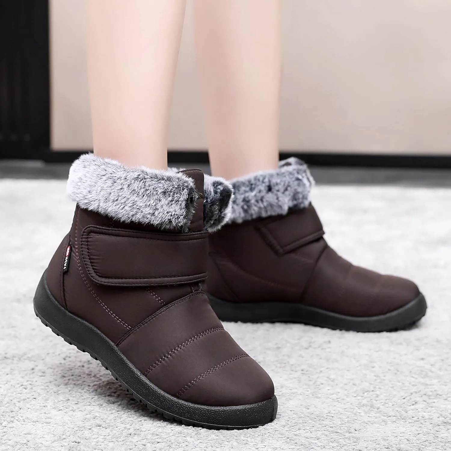Slip on Waterproof Snow Boot Women Women Snow Booties Cute Winter Boots for Women Waterproof 8.5 Wide Width Womens Winter Boots Womens Winter Sneaker Boot