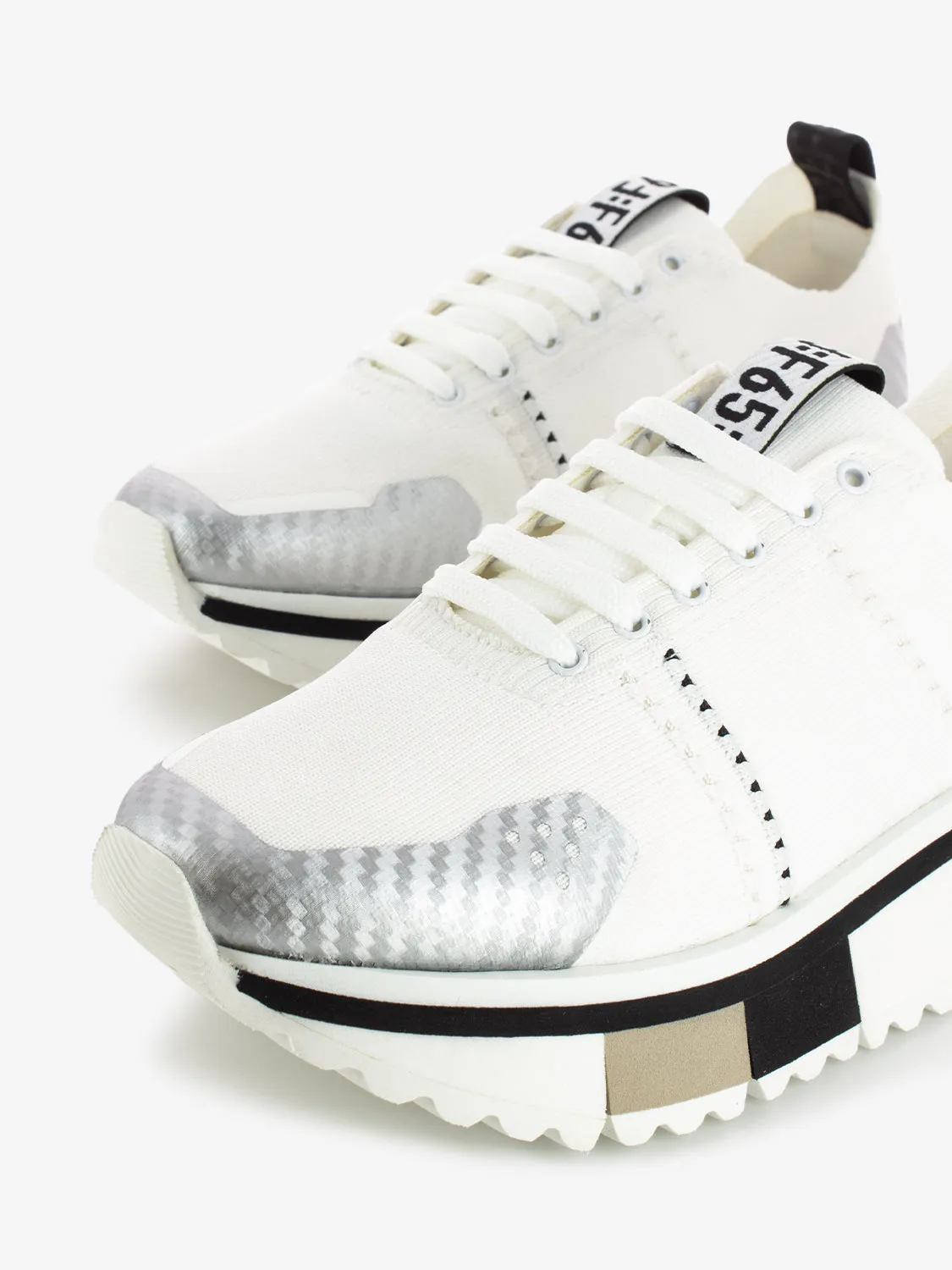 Sneakers F65 knit bianco / argento