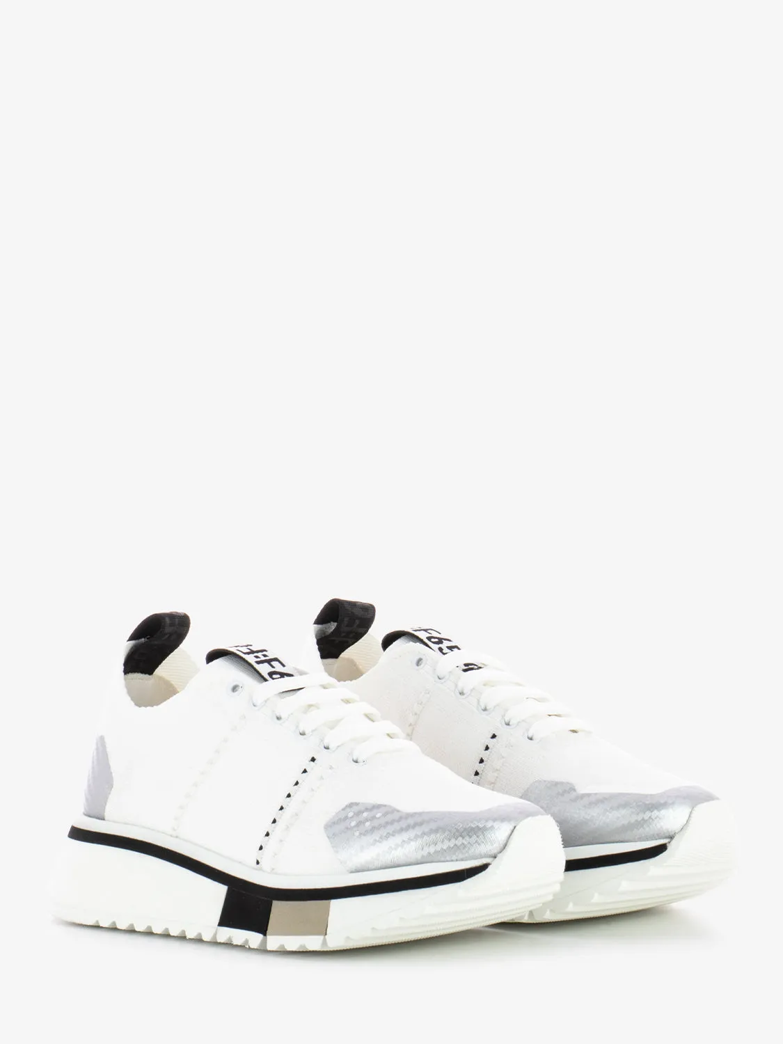 Sneakers F65 knit bianco / argento