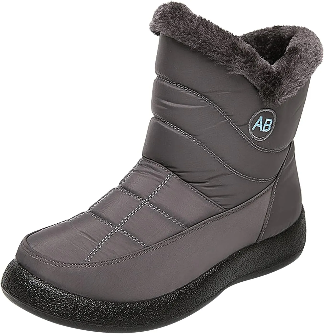 Snow Boots for Women Wide Calf Womens Winter Boots Size 12 Wide Calf Ladies Waterproof Snow Boots with Heels Brown Winter Boots for Women Leather Botas De Frio Para Mujer Bajita