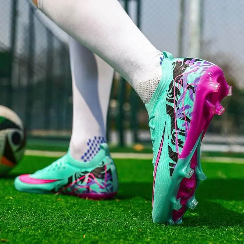 Soccer Cleats Shoes Men's High Top Soccer Shoes Men High-Top Students Game Sports Training