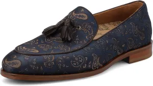 TAFT Mens Tommy Tassel Dress Loafer Genuine Leather Jacquard Fabric Upper Cushioned Insole