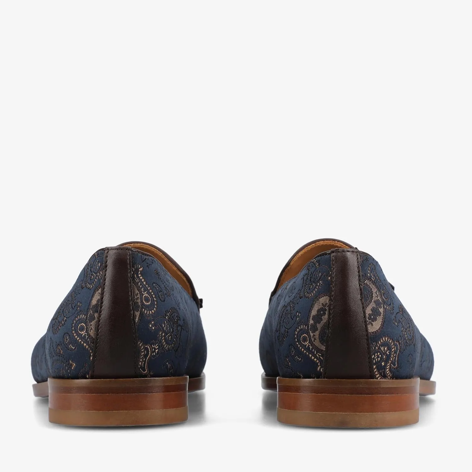 TAFT Mens Tommy Tassel Dress Loafer Genuine Leather Jacquard Fabric Upper Cushioned Insole