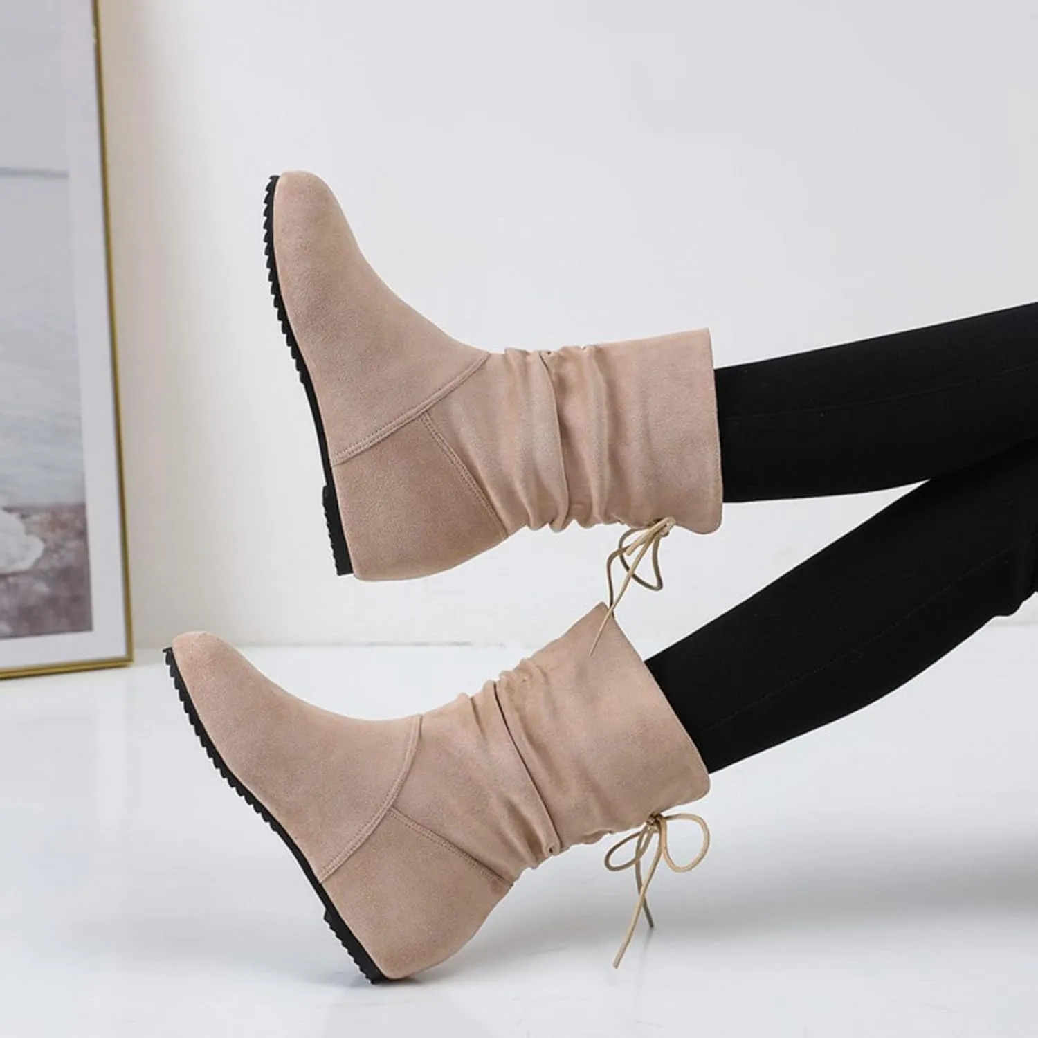 Tan Booties for Women Ladies Boots Heeled Ankle Boots for Women Womens Business Boots for Women Ankle Booties Extra Wide Width Walking Boot for Sprained Ankle Womens Small Left Foot