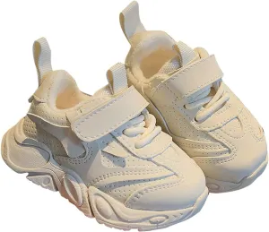 Toddler Fuzzy Lined Sneakers Memory Foam Leather Open Toe Sport Shoes Baby Boys Girls Barefoot Ankle Non Slip Shoes