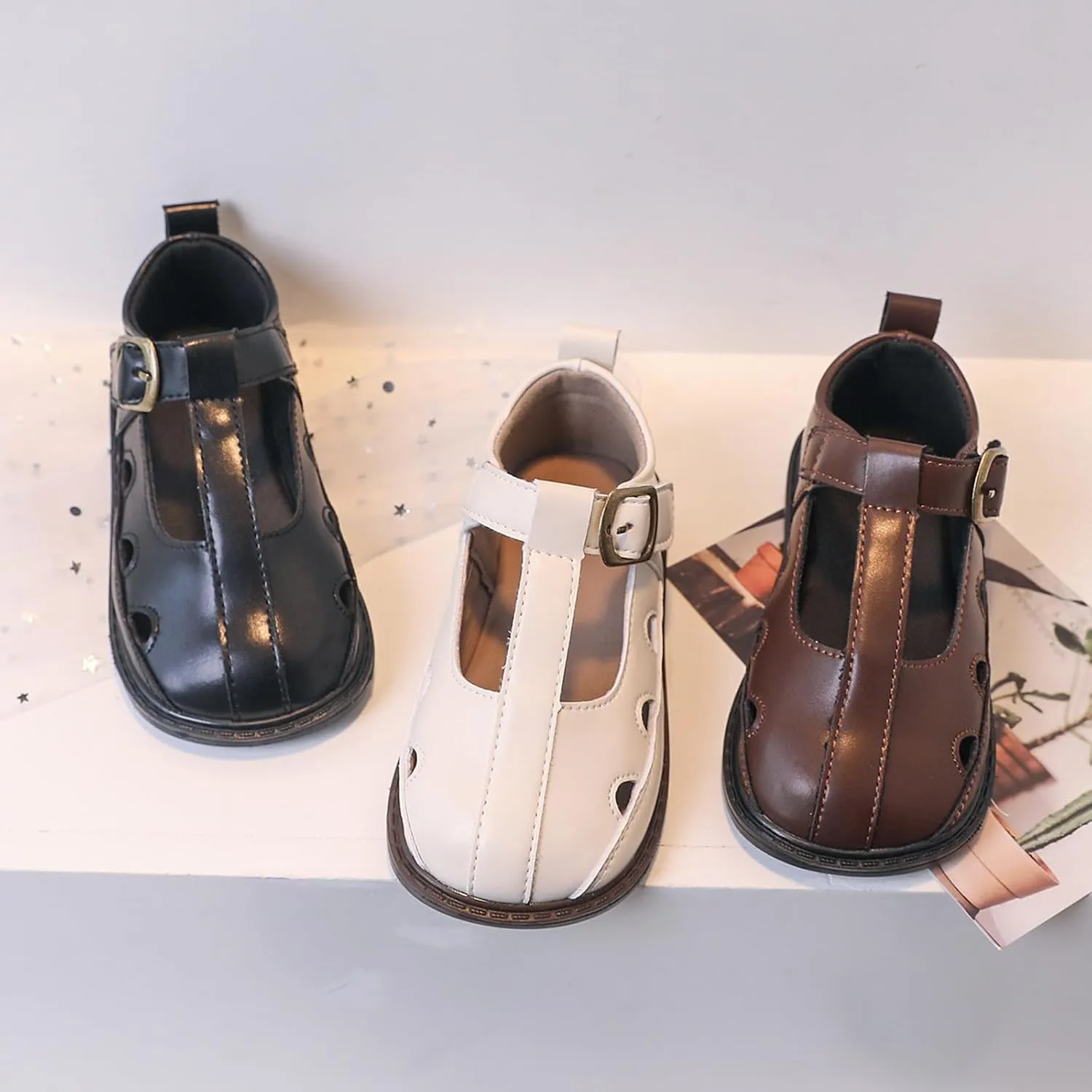 Toddler Girl Mary Jane Dress Shoes Hollowed Slip On Shoes School Uniform Oxford Flat?? for Girl Part?? Wedding