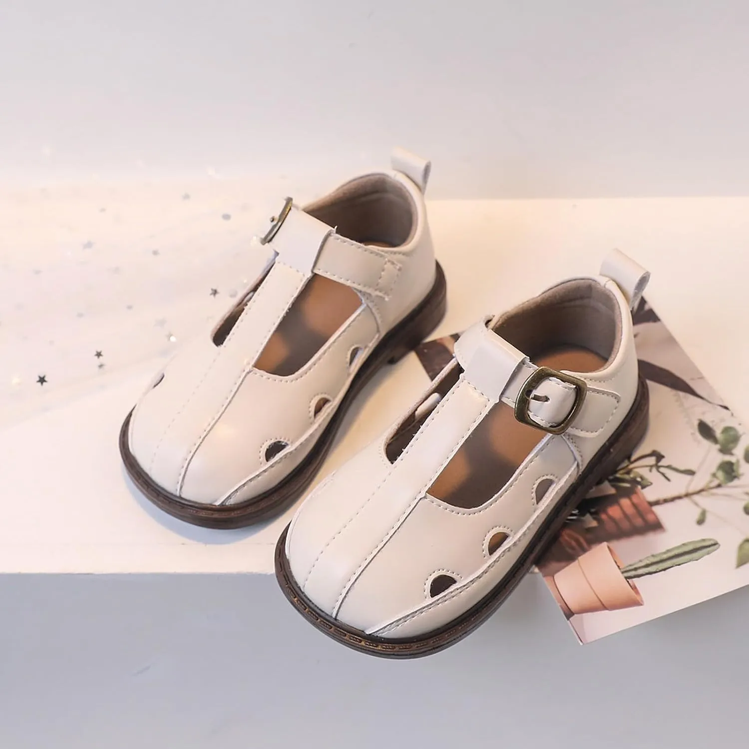 Toddler Girl Mary Jane Dress Shoes Hollowed Slip On Shoes School Uniform Oxford Flat?? for Girl Part?? Wedding