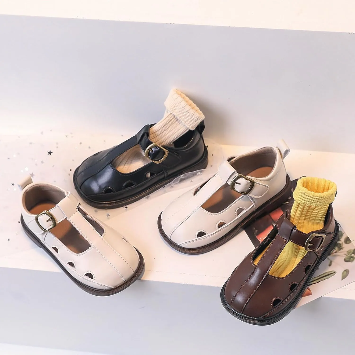 Toddler Girl Mary Jane Dress Shoes Hollowed Slip On Shoes School Uniform Oxford Flat?? for Girl Part?? Wedding