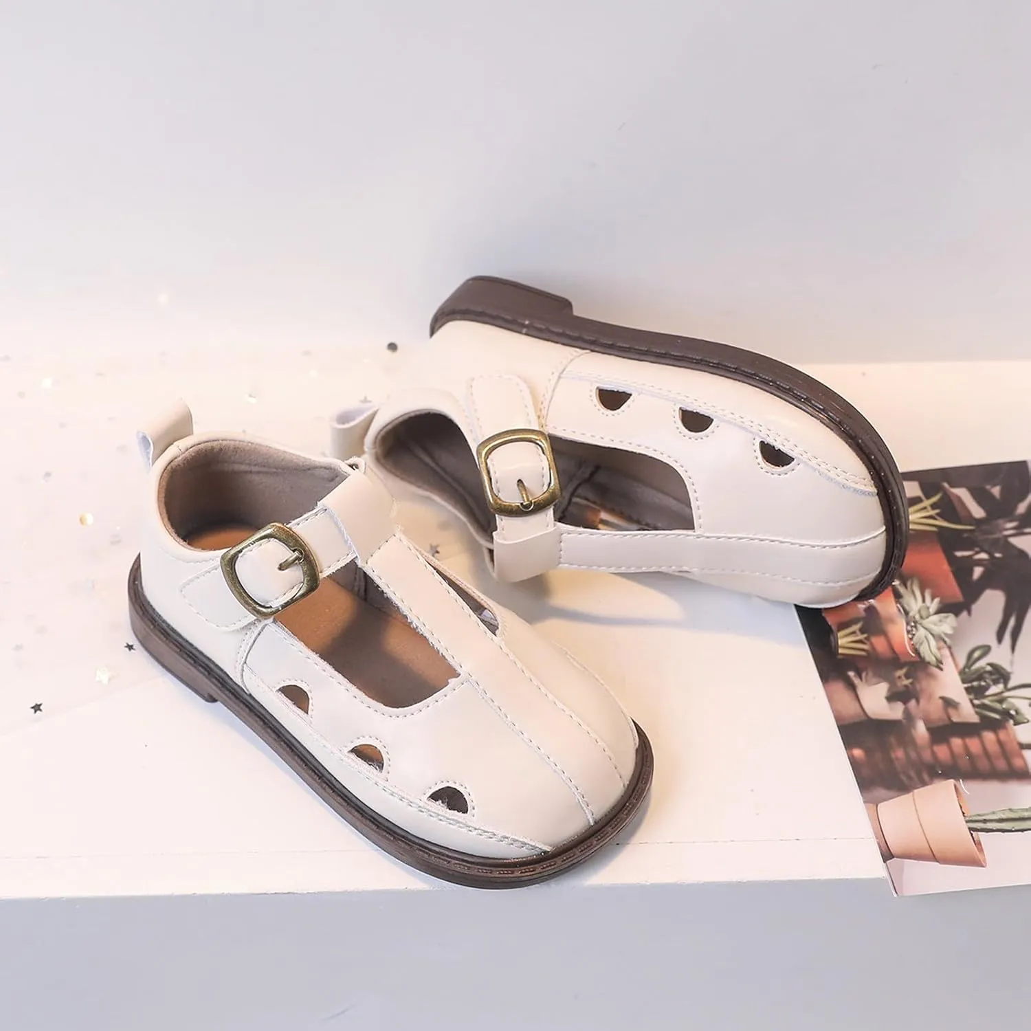 Toddler Girl Mary Jane Dress Shoes Hollowed Slip On Shoes School Uniform Oxford Flat?? for Girl Part?? Wedding