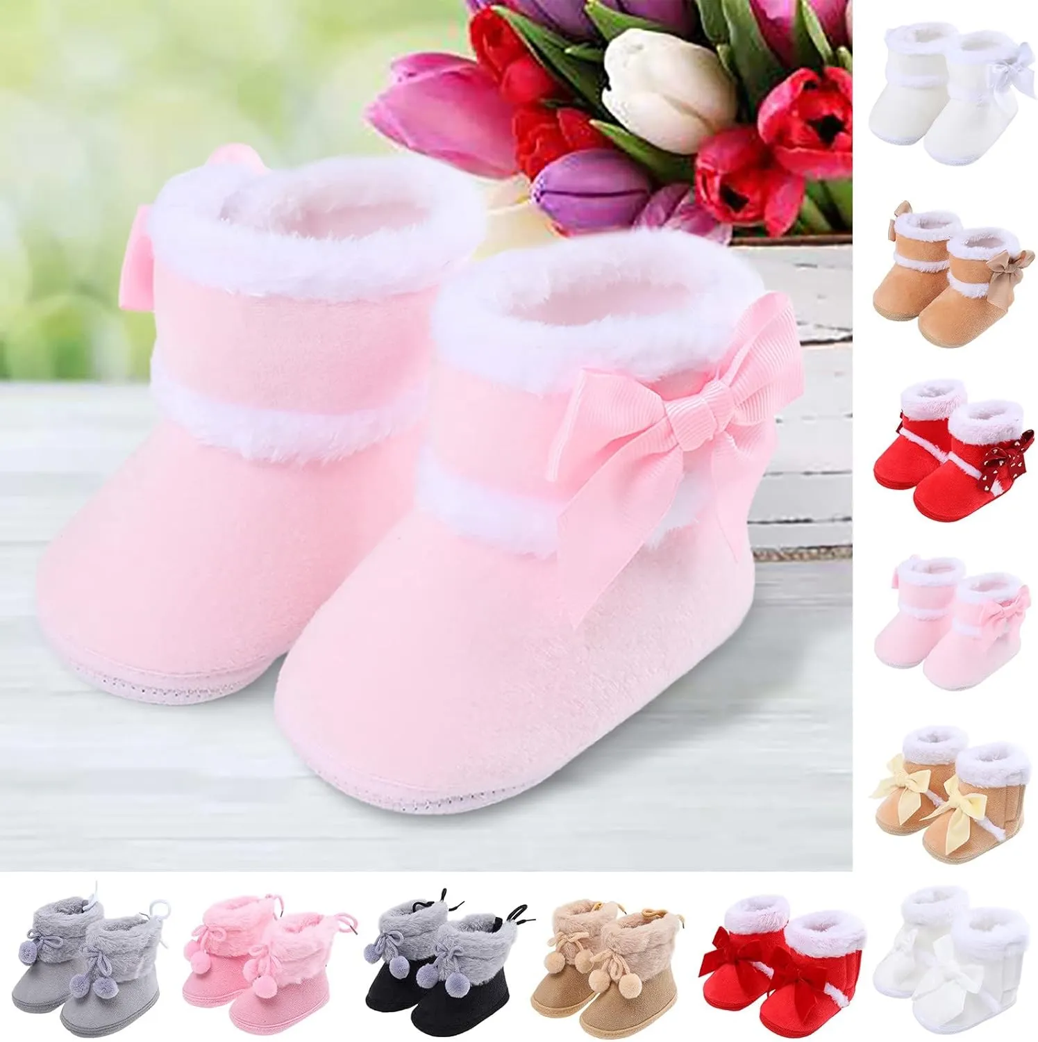 Toddler Slippers Girl Boy House Shoes Fuzzy Non Slip Bottom Winter Boots Baby Cozy Indoor Walking Sock Shoes