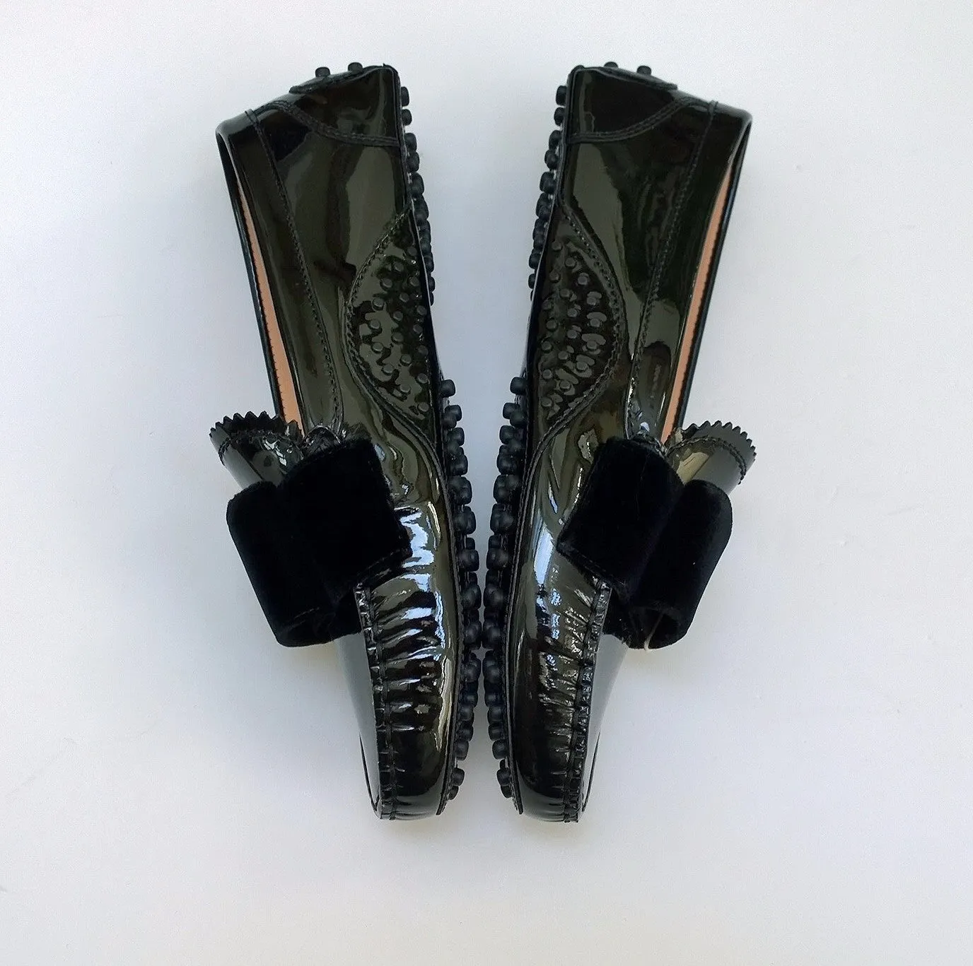 Tod's x Alessandro Dell'aqua Black Patent Patent Loafers sale shoes with velvet